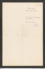 k.k. naturhistorisches Hofmuseum, Intendanzakten 1885-1896 (Hauer), Aktenzahl Z.74.a/1889, Seite 1